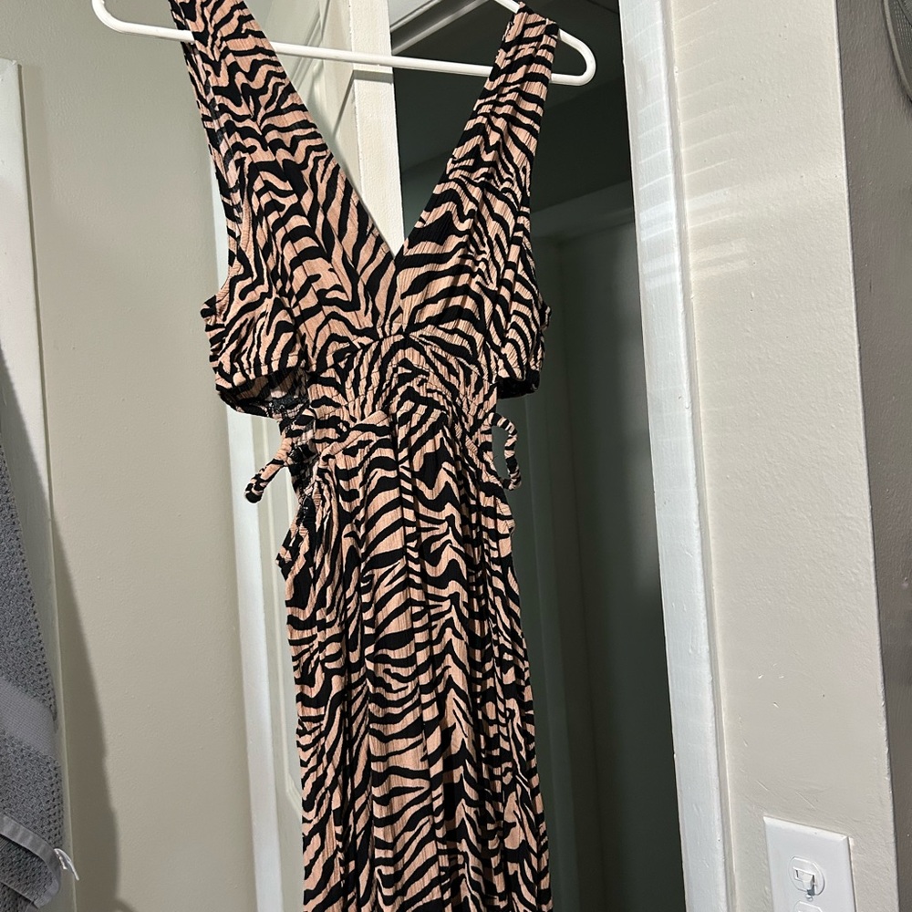 Zebra Print Sleeveless Dress